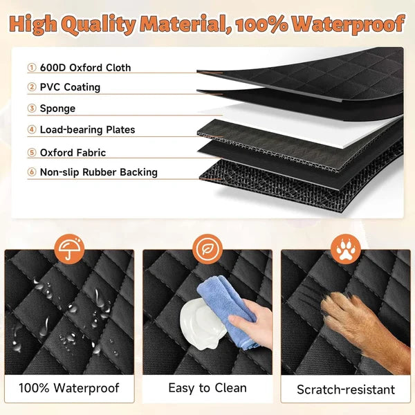 Back Seat Extender for Dogs - Hard Bottom Hammock for Car Truck or SUV