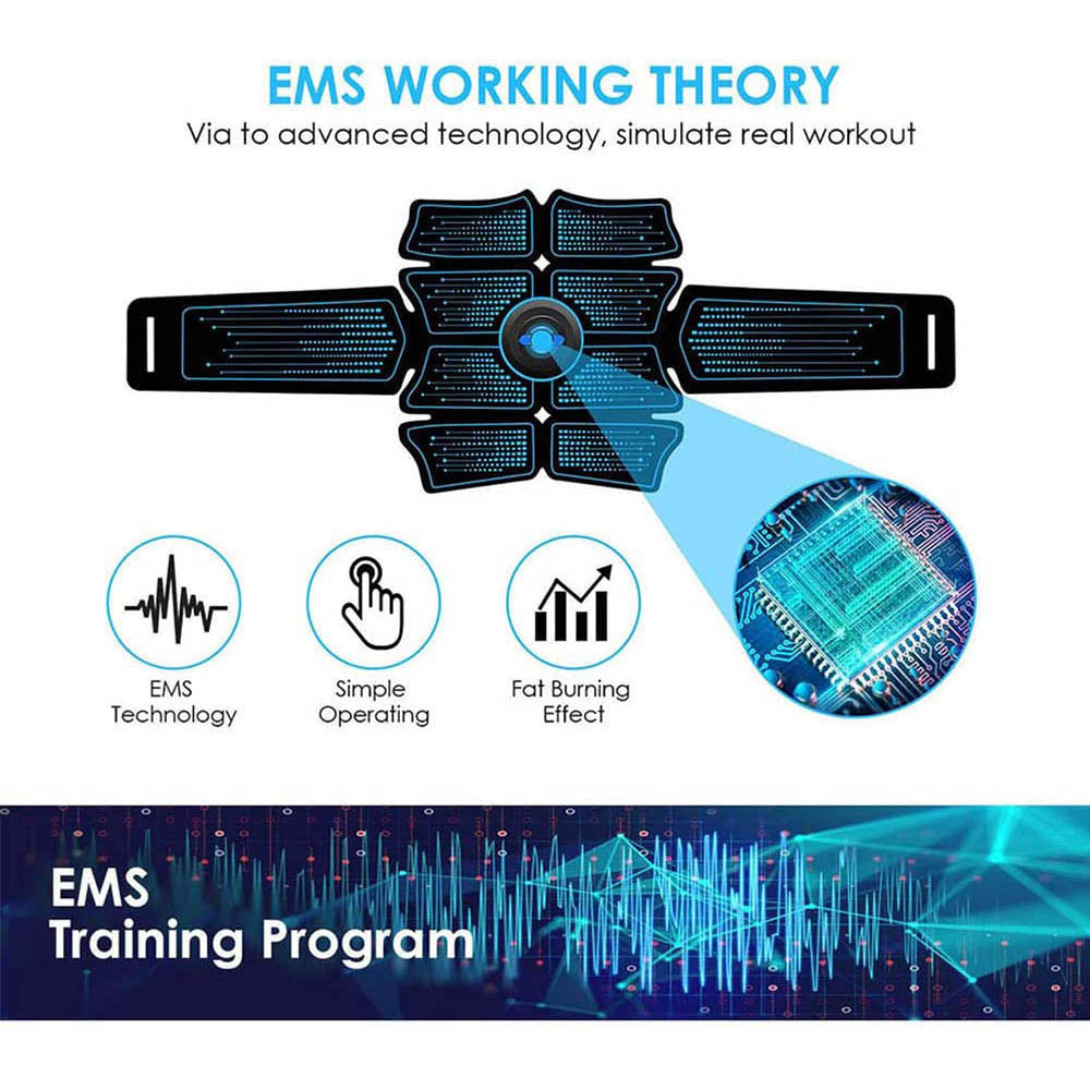 ABS Abdominal Stimulator EMS Training Toning Slim Belt Muscle Trainer Fitness