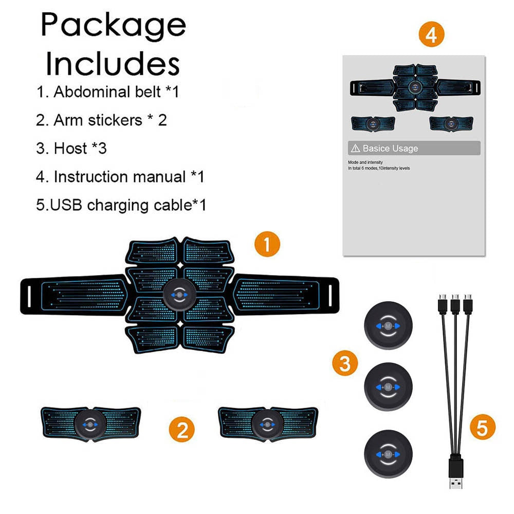 ABS Abdominal Stimulator EMS Training Toning Slim Belt Muscle Trainer Fitness