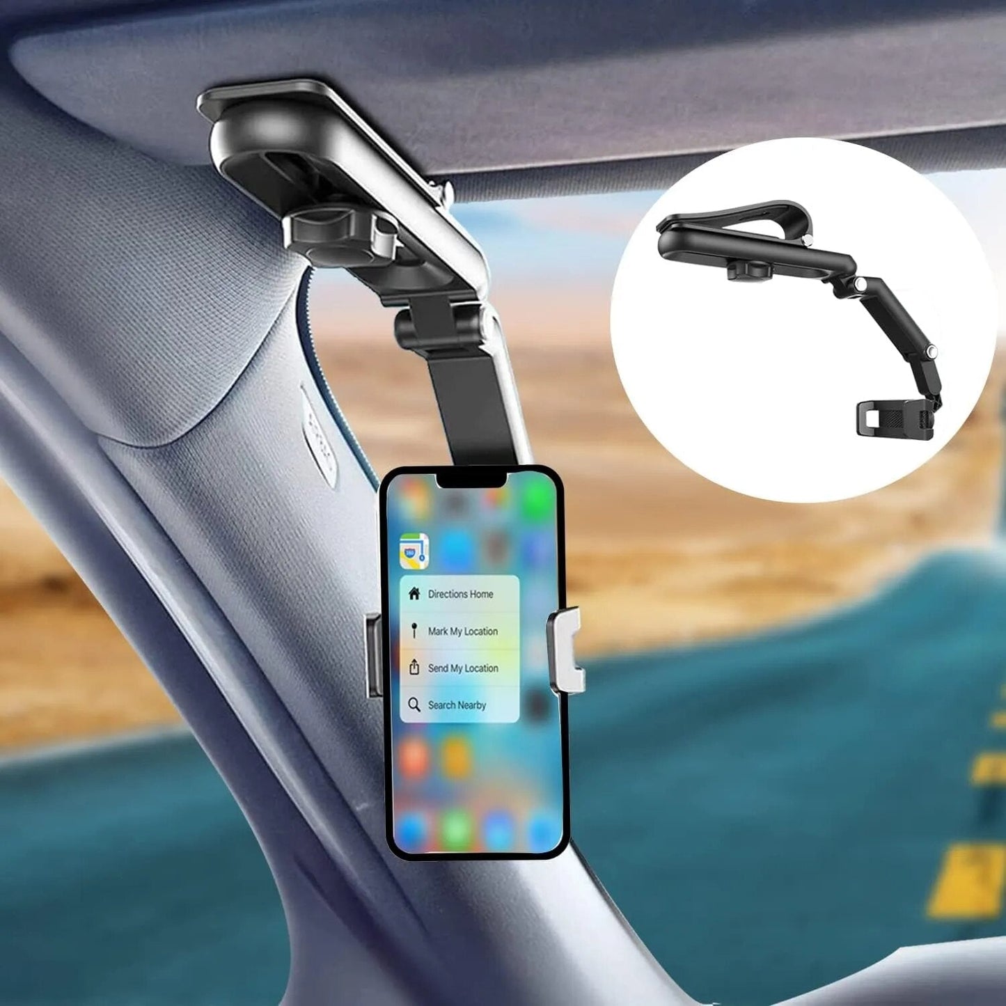 1080° Rotatable and Retractable Car Phone Holder