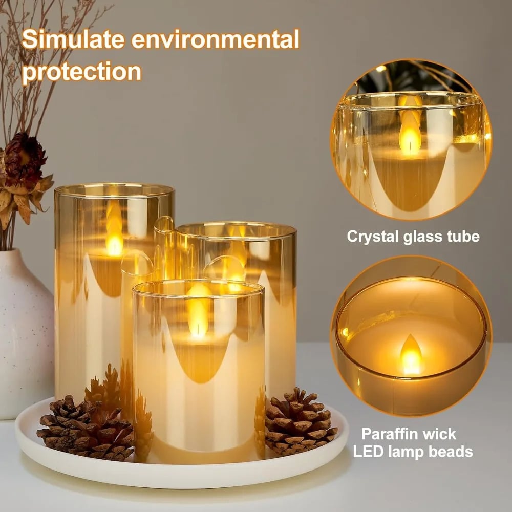 LED Acrylic Flameless Candles – LED Candles with Remote & Timer