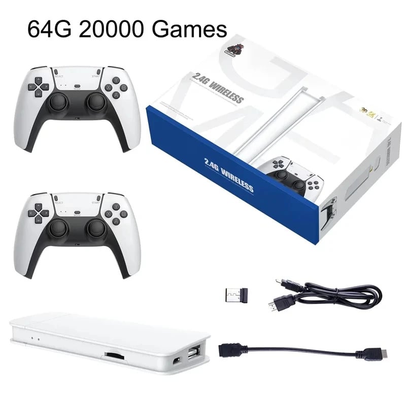 4K Pro Game Stick – 2 Players Mini TV Retro Console with 20,000+ Game