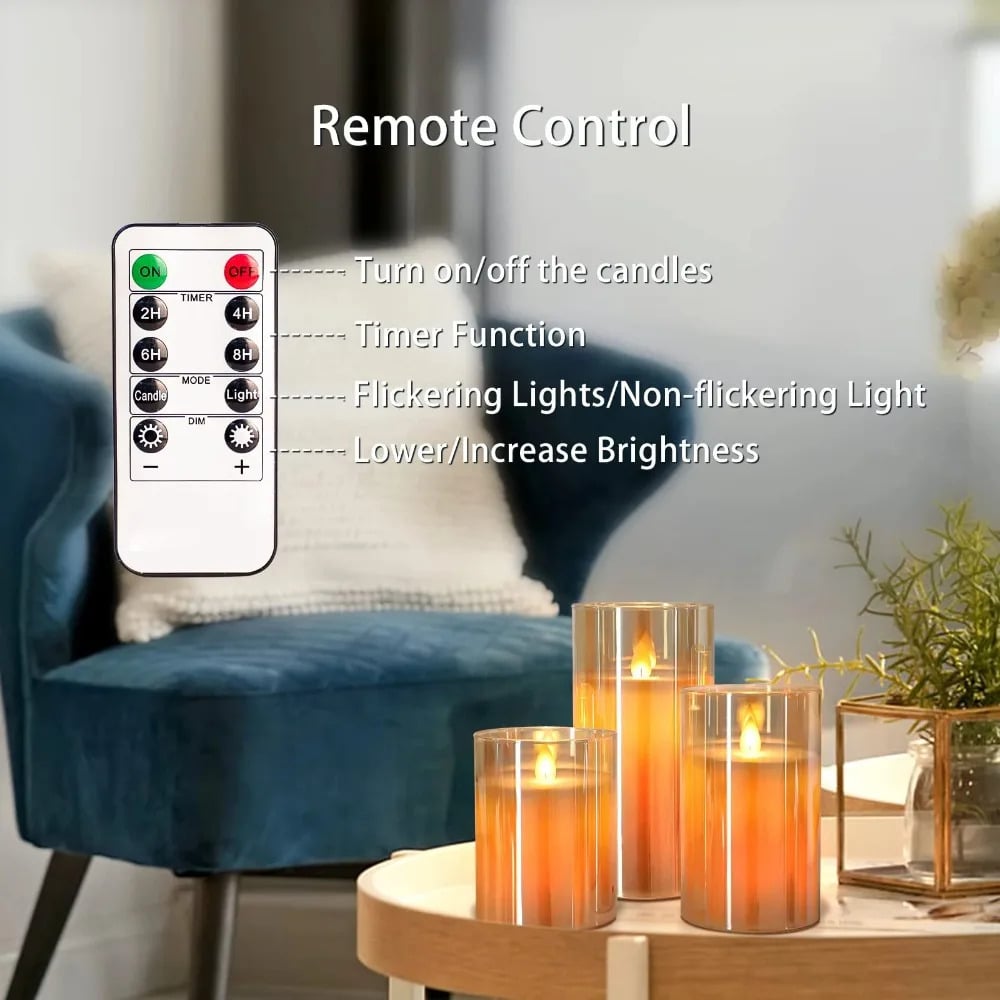 LED Acrylic Flameless Candles – LED Candles with Remote & Timer
