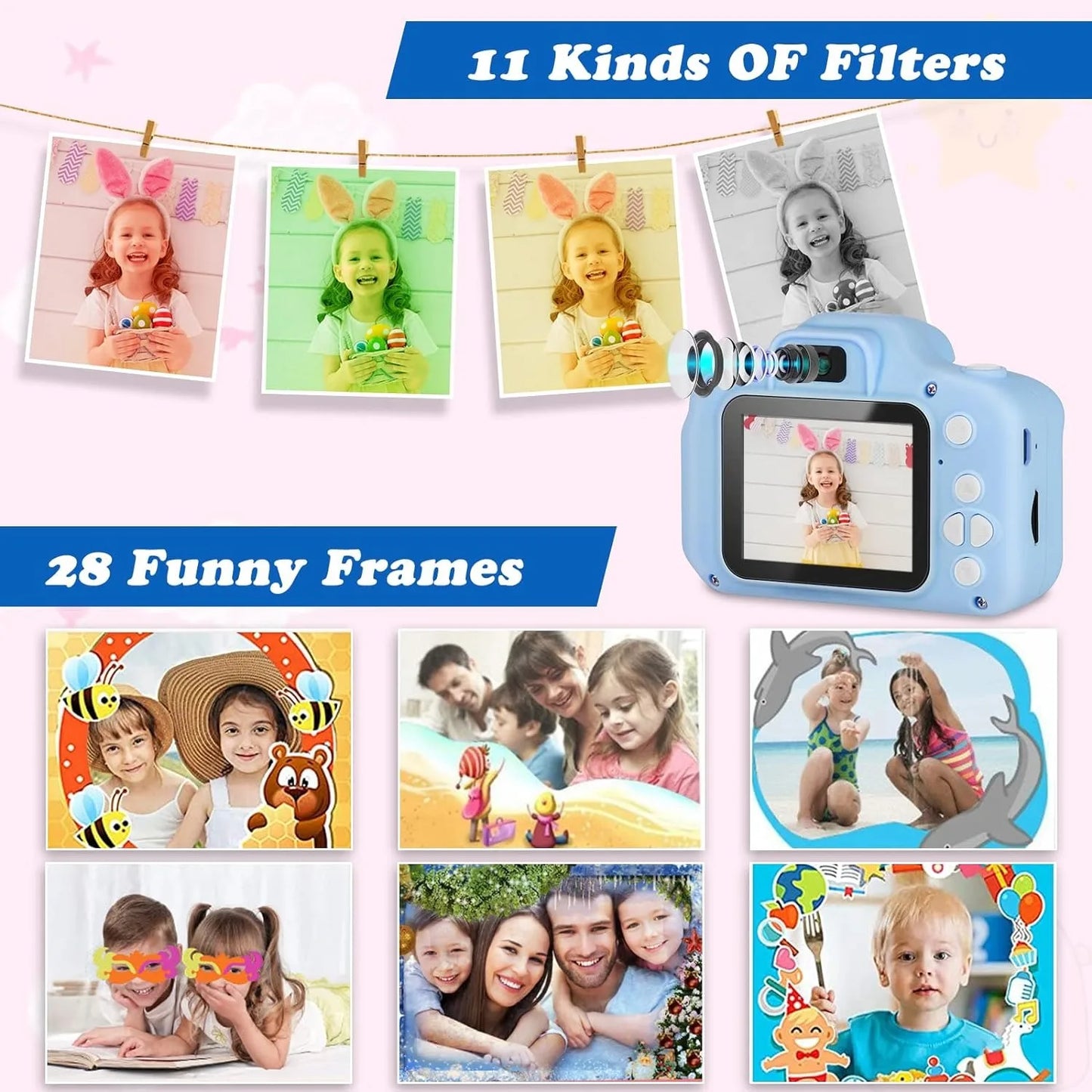 Kids Digital Mini DSLR Camera With 32G TF Memory Card