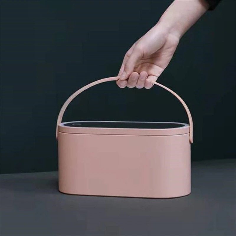 Travel Portable Makeup Organizer Box with LED Light Mirror