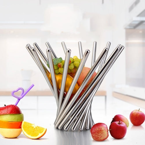 Assiette de fruits en acier inoxydable Panier de fruits créatif Support de plateau Vortex personnalisé Da Vinci Bol de fruits Plats et assiettes Assiette de fruits en argent