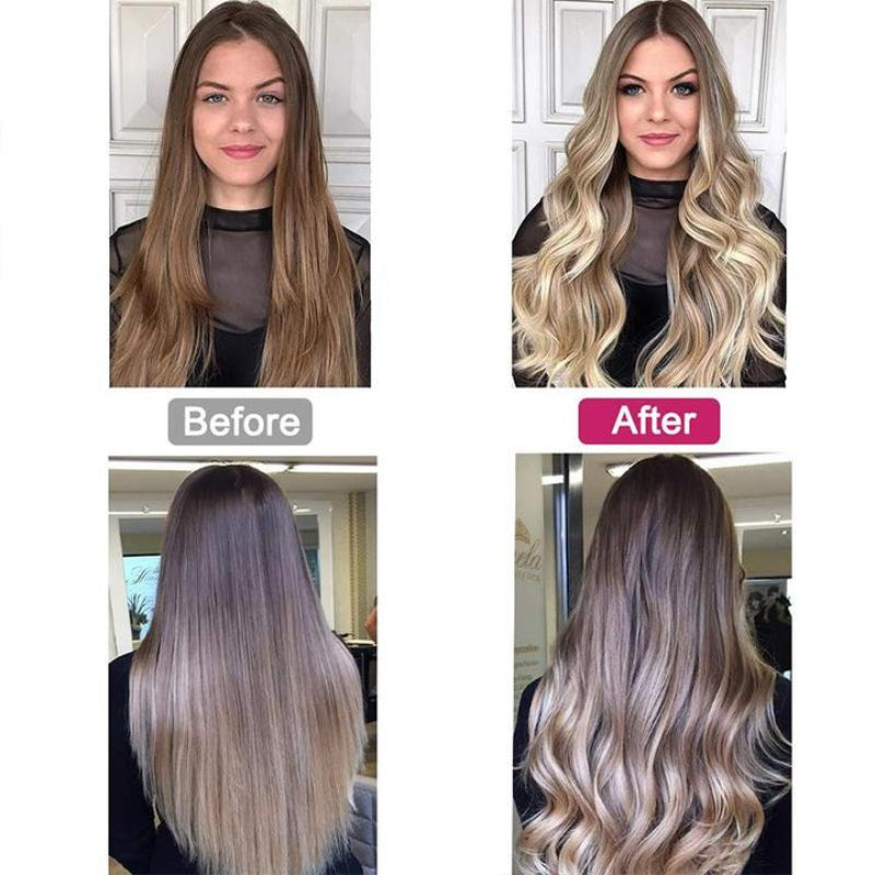 LCD Cordless Hair Curler Auto Rotating Wireless Hair Waver Curling Iron Ceramic