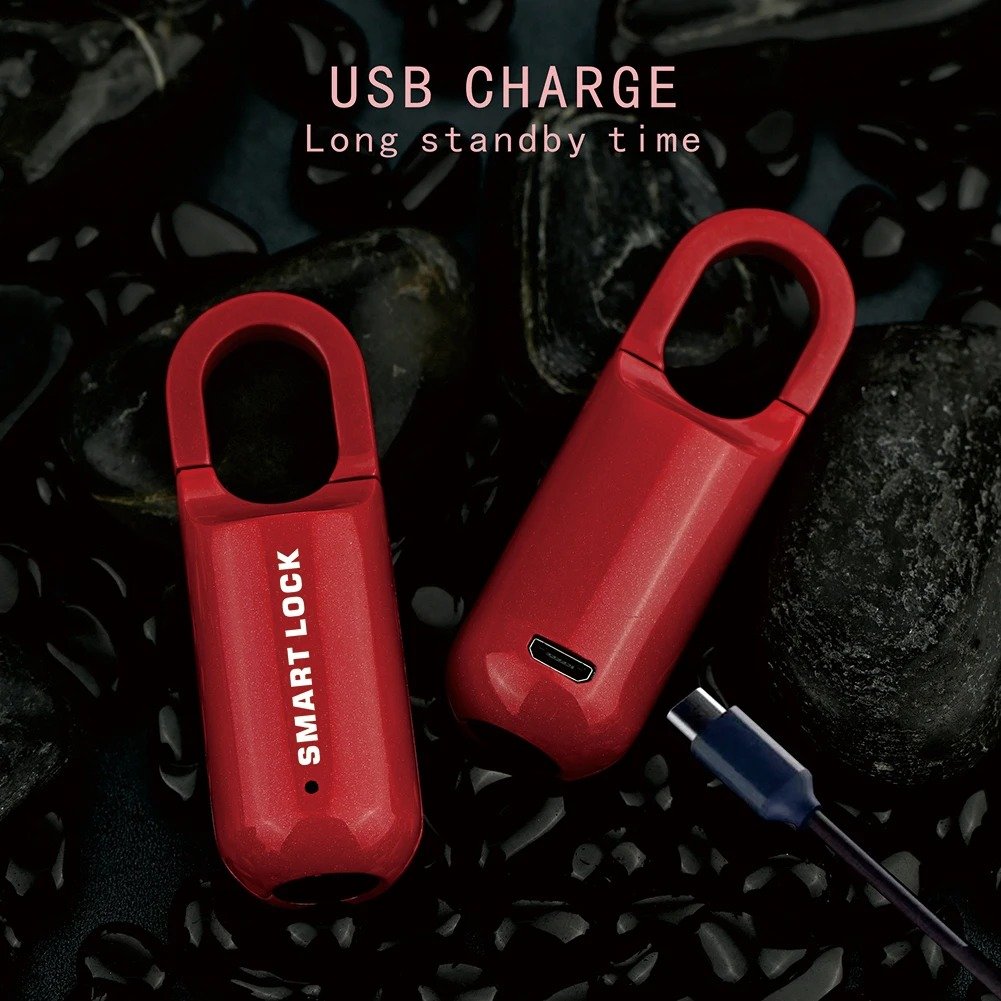 Portable Smart USB Rechargeable Fingerprint Padlock