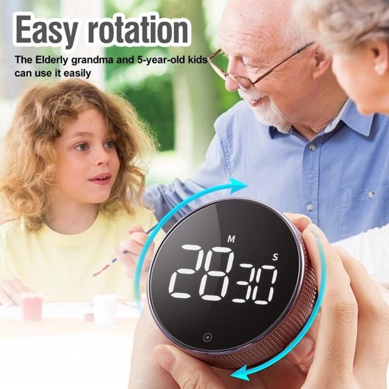 Magnetic Digital Smart Timer  Kitchen Cooking Shower Study Stopwatch LED Counter