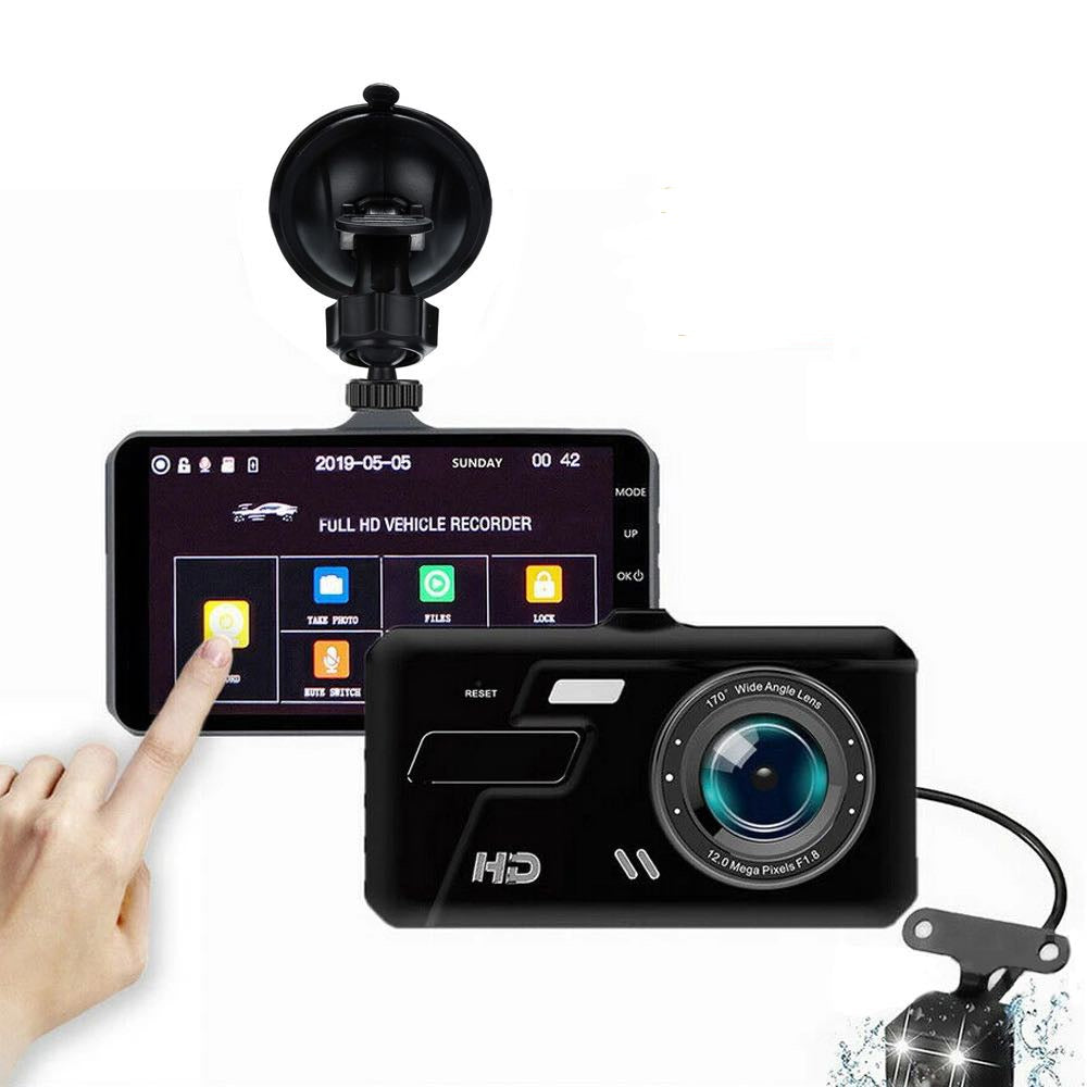 Dash Cam 4 Inch LCD Car DVR Driving Recorder Dual Lens Camera 1080P Vehicle Video