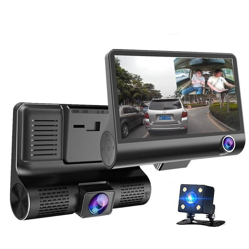 Car DVR 3 Cameras Lens 4.0 Inch Dash Camera Dual Lens With Rear view