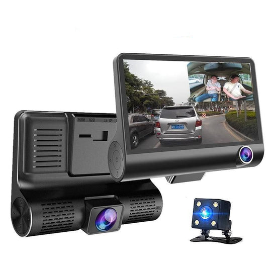 Car DVR 3 Cameras Lens 4.0 Inch Dash Camera Dual Lens With Rear view