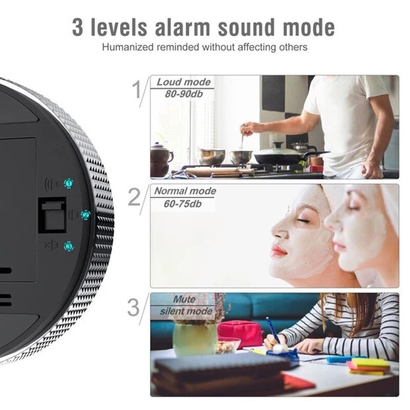 Magnetic Digital Smart Timer  Kitchen Cooking Shower Study Stopwatch LED Counter