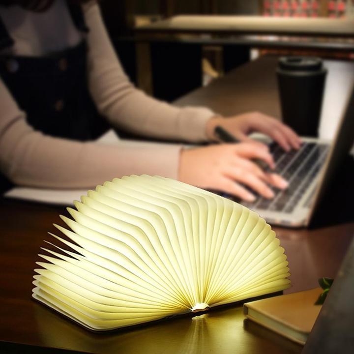Creative Book Shaped Wooden Lamp,Wooden Folding Led Book Shaped Light