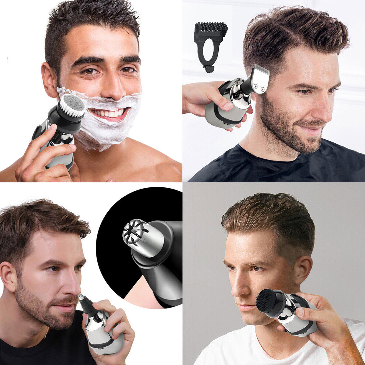 7D 5-in-1 Shaver Cordless Hair Trimmer Bald Head Razor Electric For Men