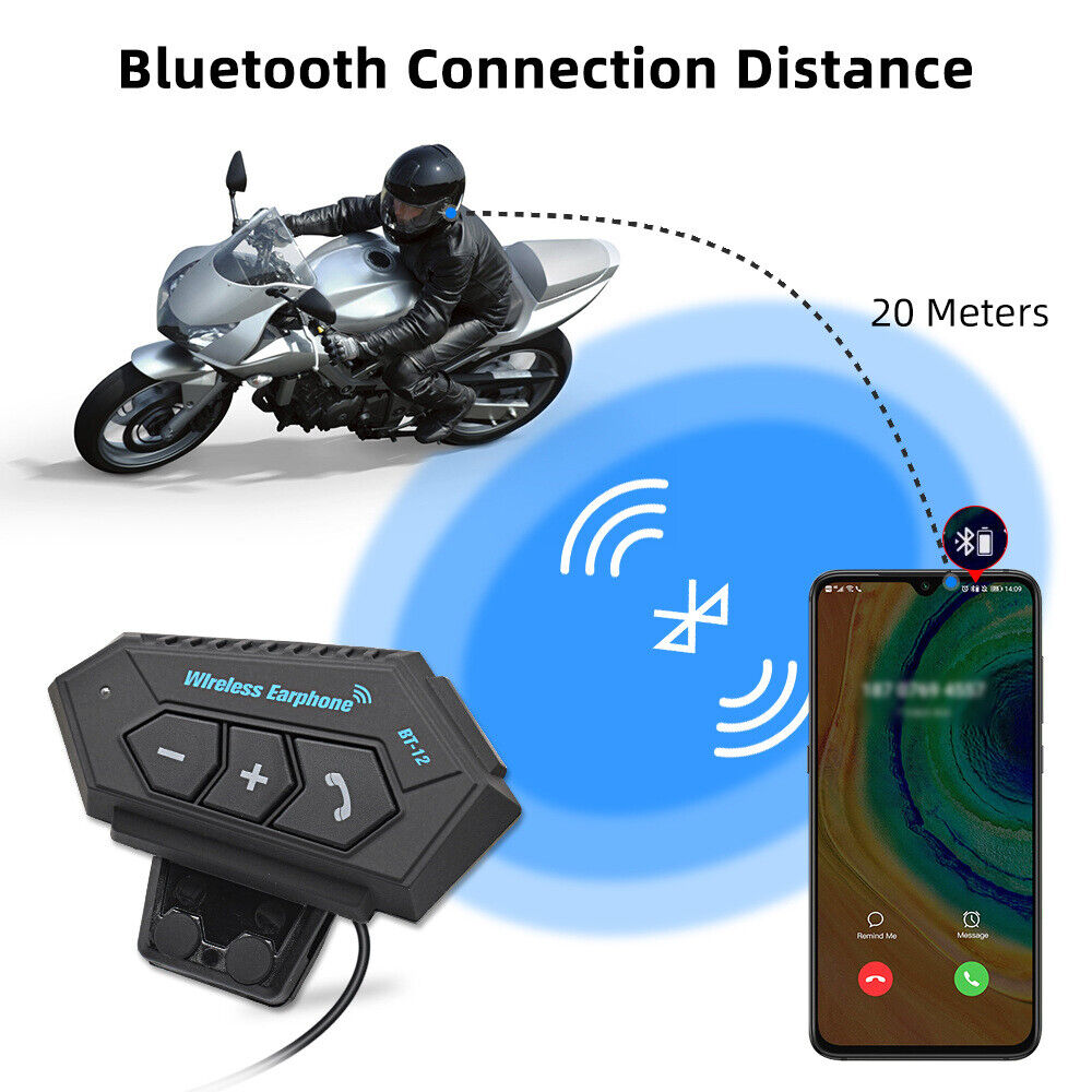 Motorcycle Helmet Bluetooth Headset Wireless Hands-Free Speaker Headphone