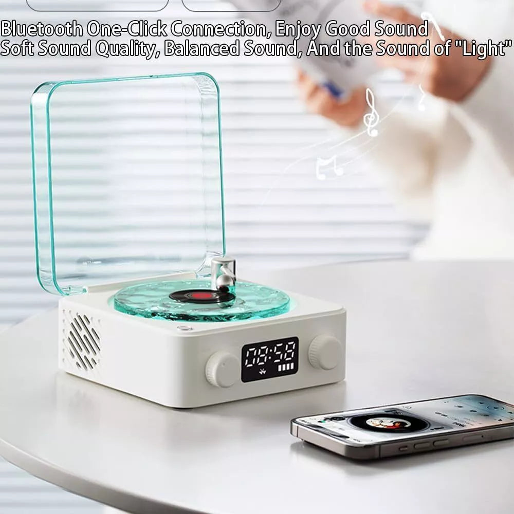The Waves Bluetooth Vinyl Player, Vintage Vinyl Record Player Bluetooth Speaker
