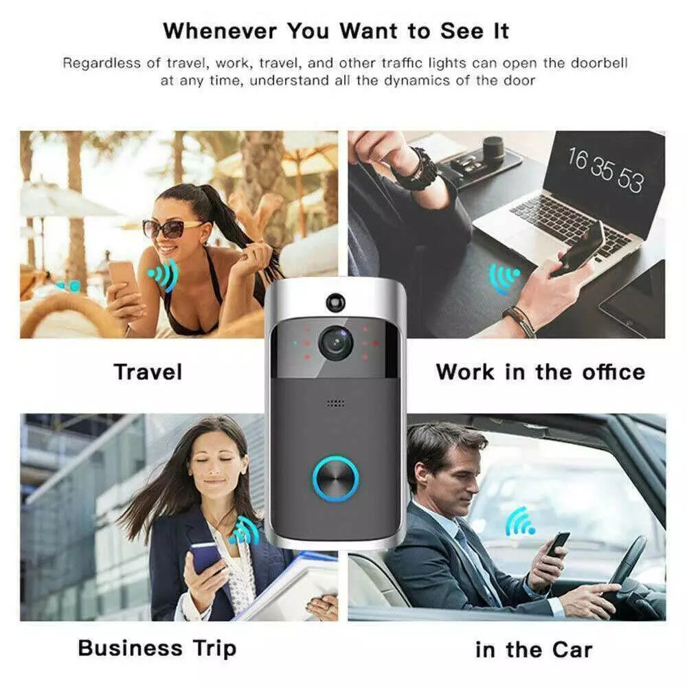 Smart Wireless WiFi Ring Doorbell Security Intercom Video Camera Door Bell Chime
