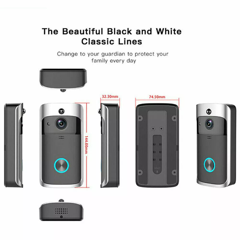 Smart Wireless WiFi Ring Doorbell Security Intercom Video Camera Door Bell Chime