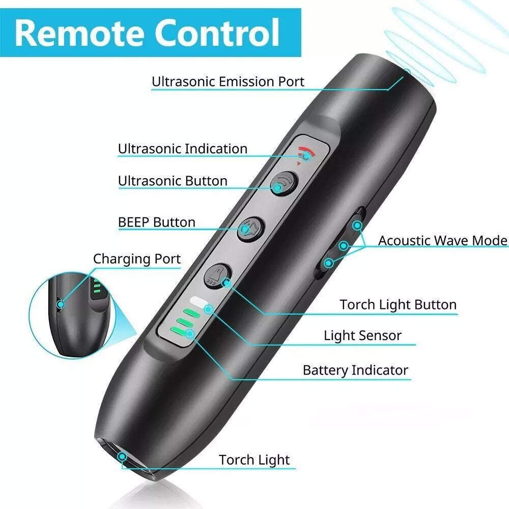 Dog Ultrasonic Repeller Barking Anti Device Pet Bark Stop Trainer Control