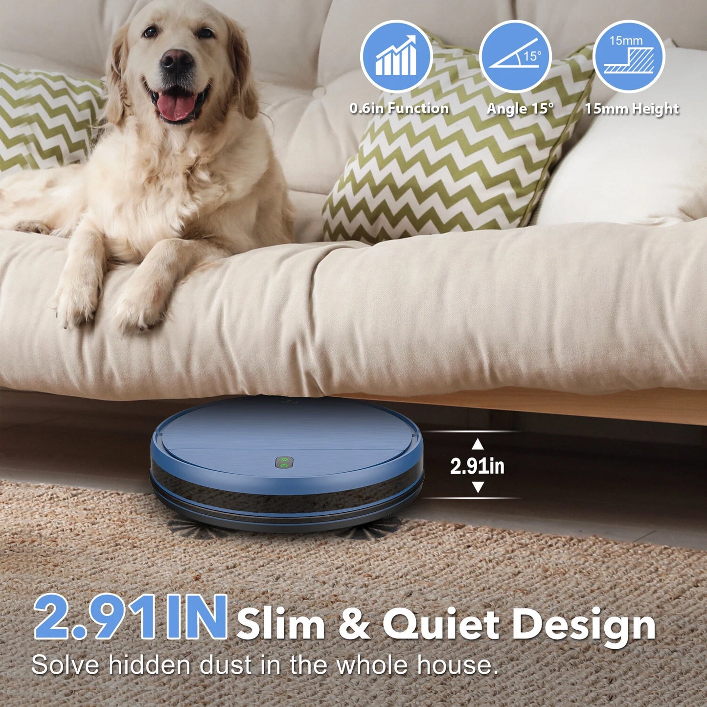 Smart Robot Vacuum Cleaner and Mop, 5000Pa Suction for Hard Floors and Carpets