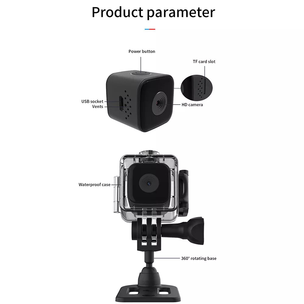 Mini Camera Ultra HD 1080P WiFi Underwater Waterproof Video Recording Sports Cam