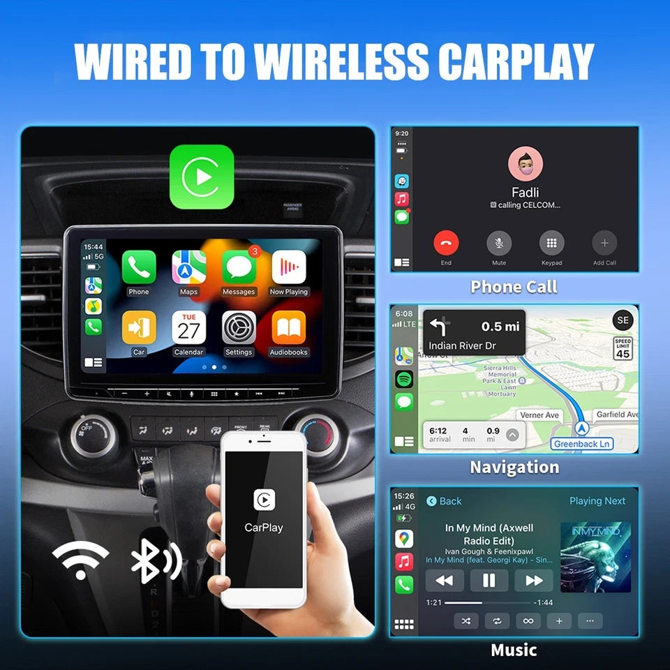 Wireless Carplay Android Auto Adapter USB Car Dongle Connect Box 2 In 1 Mini Box