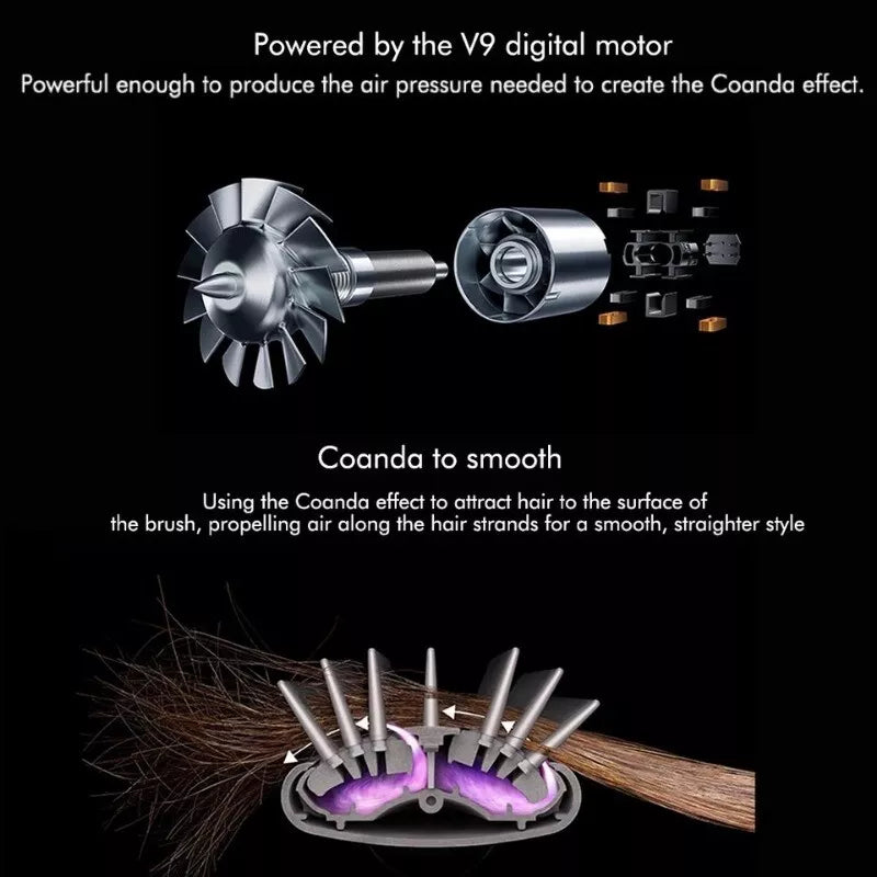 All in 1 Hair Styling Set – Hair Dryer, Straightener, Curling Iron & Hot Air Brush Combo 6 Pcs Set