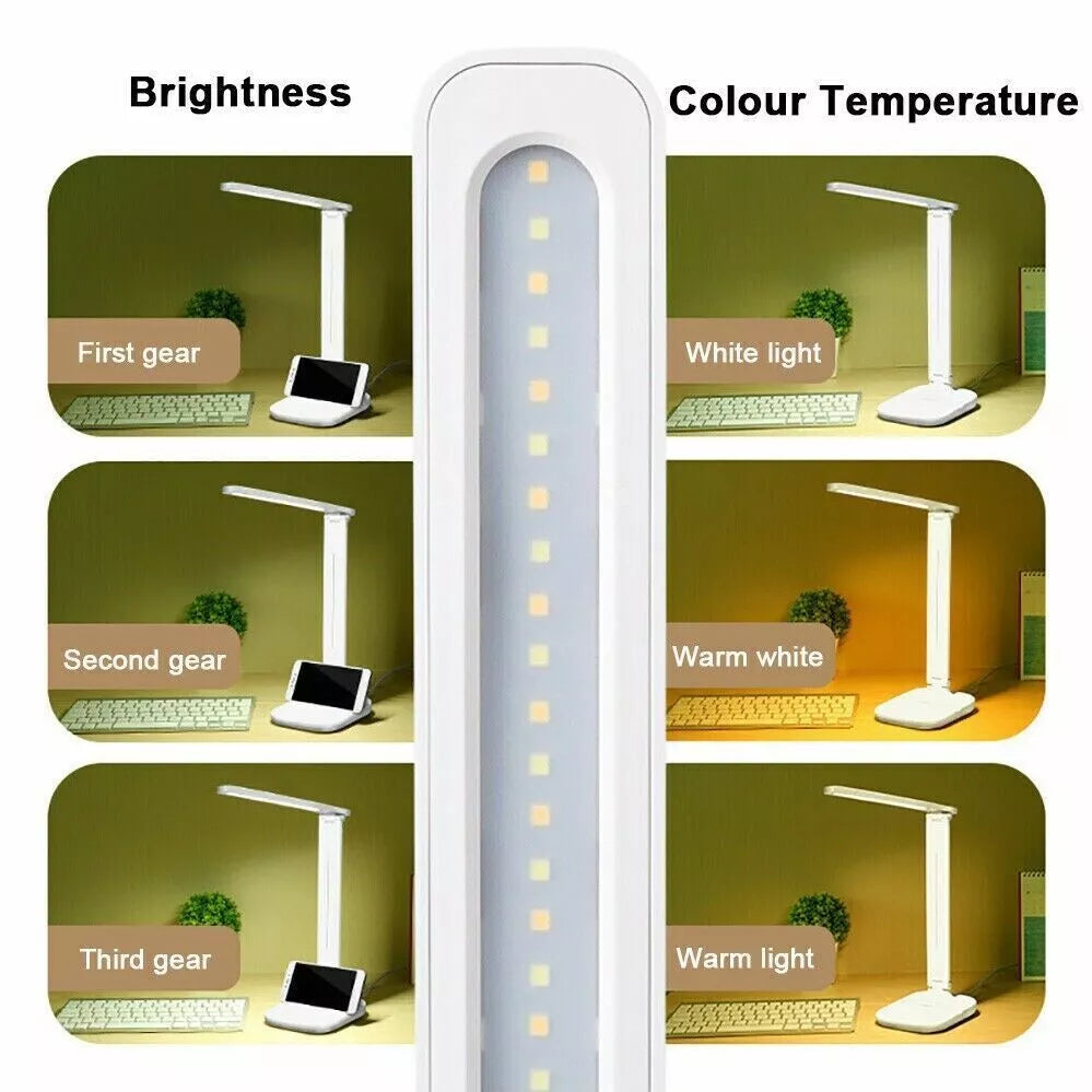 Dimmable LED Desk Light Touch Sensor Table Bedside Reading Lamp
