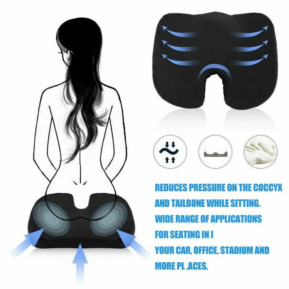 Coccyx Orthopedic Memory Foam Seat Cushion Car Office Seat Lumbar Pain Relief