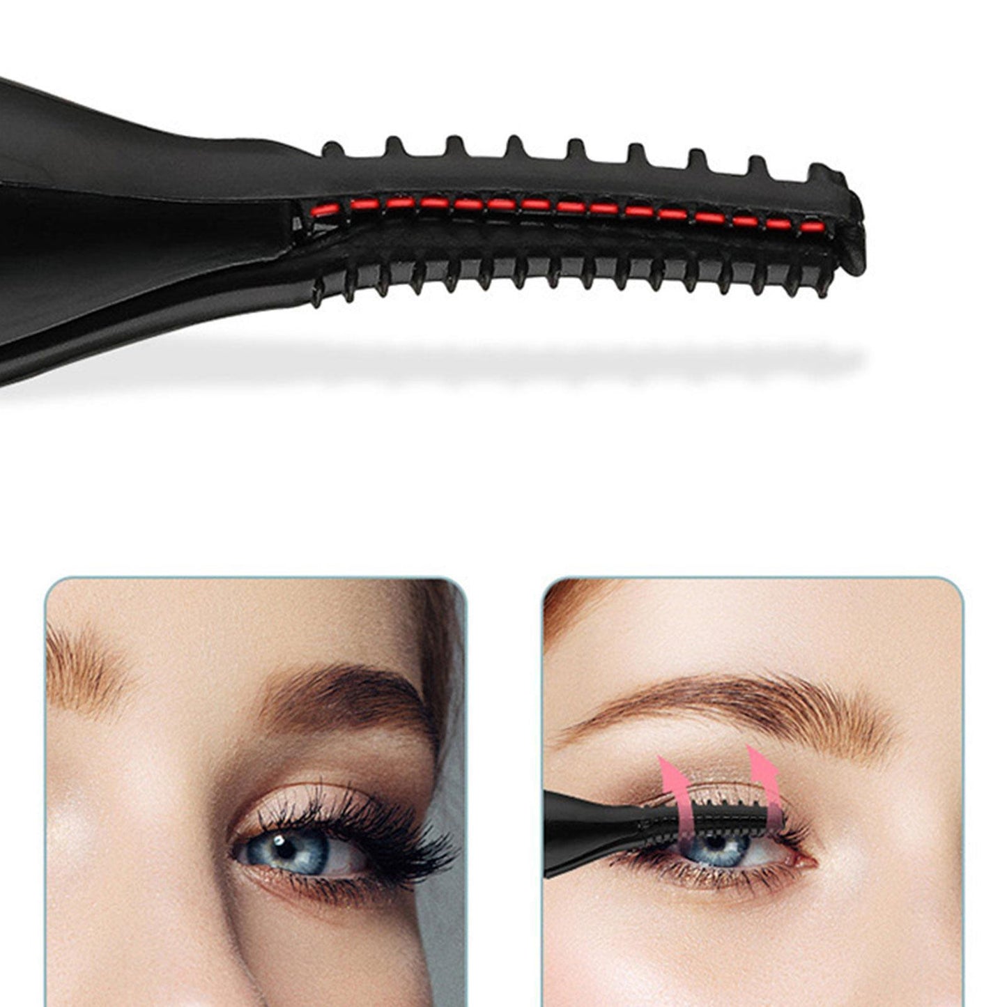 Electric Heated Eyelash Curler Makeup Curling Tool Long Lasting USB-Rechargeable