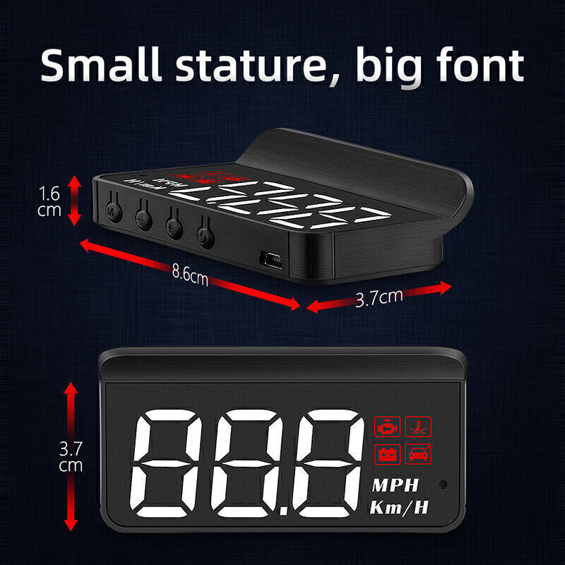 Car HUD Head Up Display OBD2 Overspeed Warning System Projector Windshield