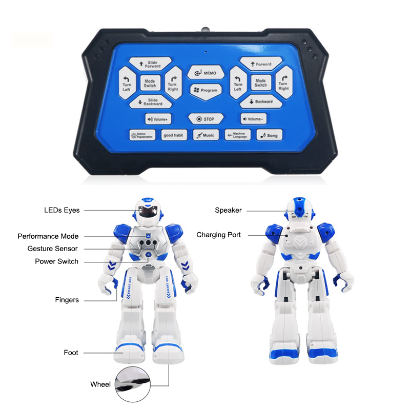 Smart RC Robot Toy Talking Dancing Gesture Sensing Programmable Robots for Kids