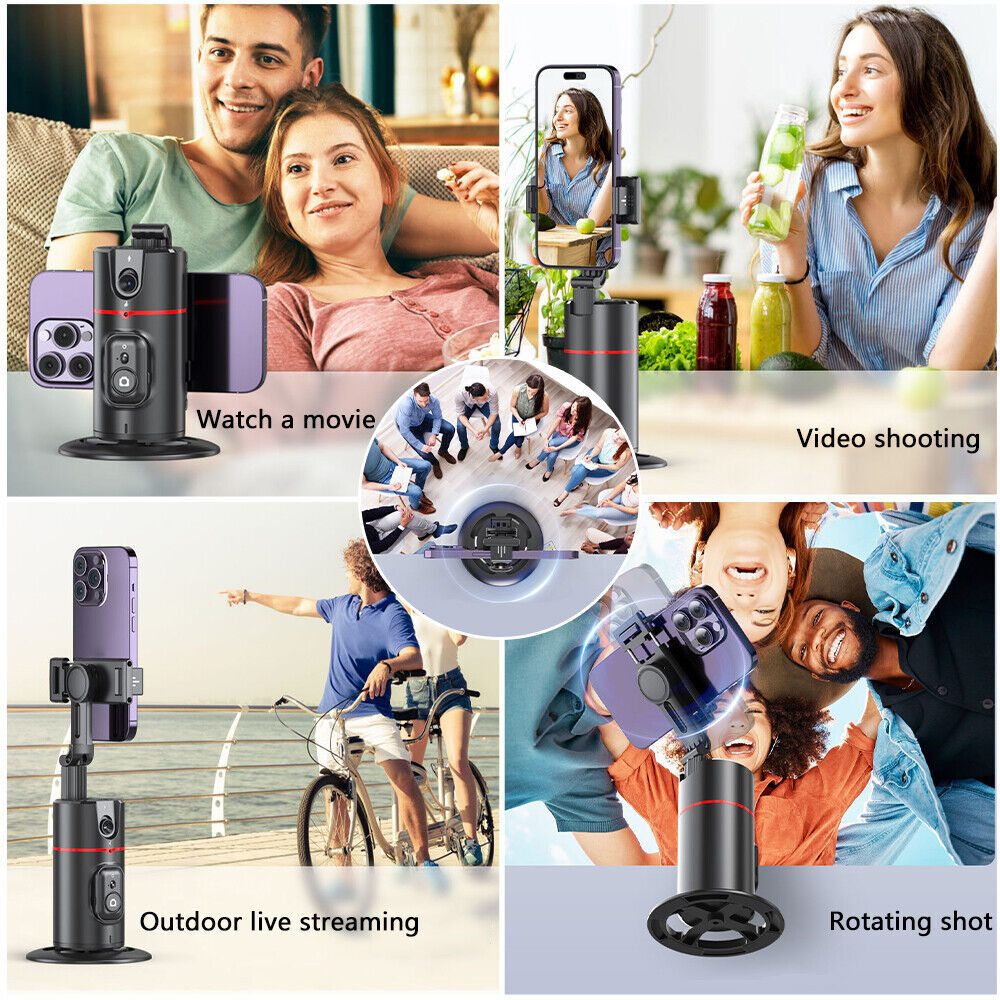 360 Rotation Motion Tracking Mount For Vlogging,Ai Smart Gimbal Face Tracking Gimbal Stabilizer