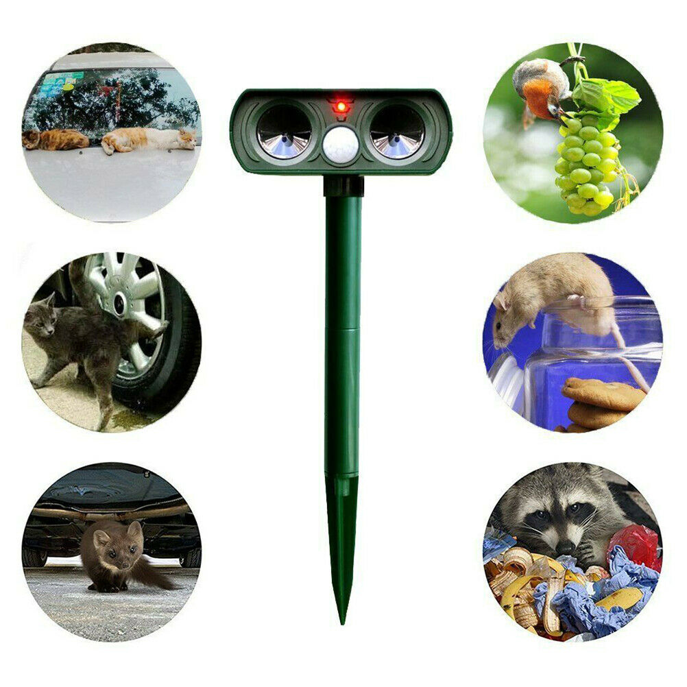 Animal Repellent Ultrasonic Animal Repeller Solar Powered Cats Birds Repellent, Deterrent Chaser Protect Farm Garden Yard