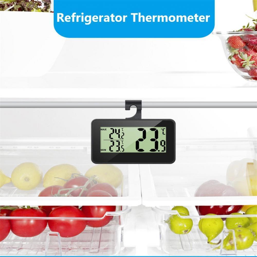 Digital LCD Fridge Freezer Thermometer Magnet Stand Hanging Home Hook
