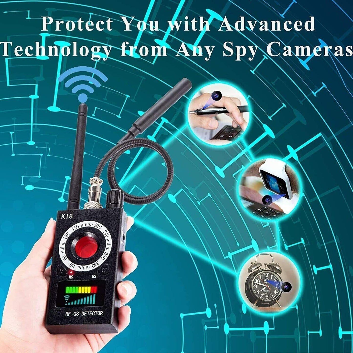 Anti-Spy RF Signal Detector Hidden Camera GSM Audio Bug Finder Scanner Tracker
