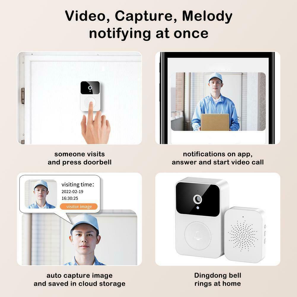 1080P HD Wireless Smart WiFi Video Doorbell Intercom Door Bell Security Camera
