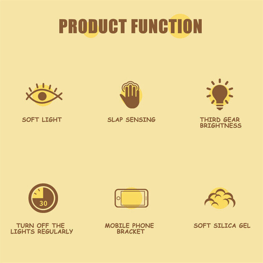 Lying Flat Duck Night Light Silicone Pat Lamp Cartoon Cute Children Nightlights