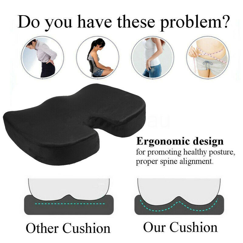 Coccyx Orthopedic Memory Foam Seat Cushion Car Office Seat Lumbar Pain Relief