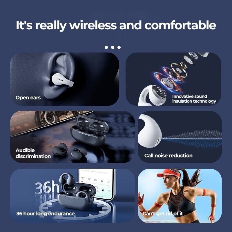 TWS  Bluetooth 5.3 Earphones Earring Wireless Headphone With Microphone