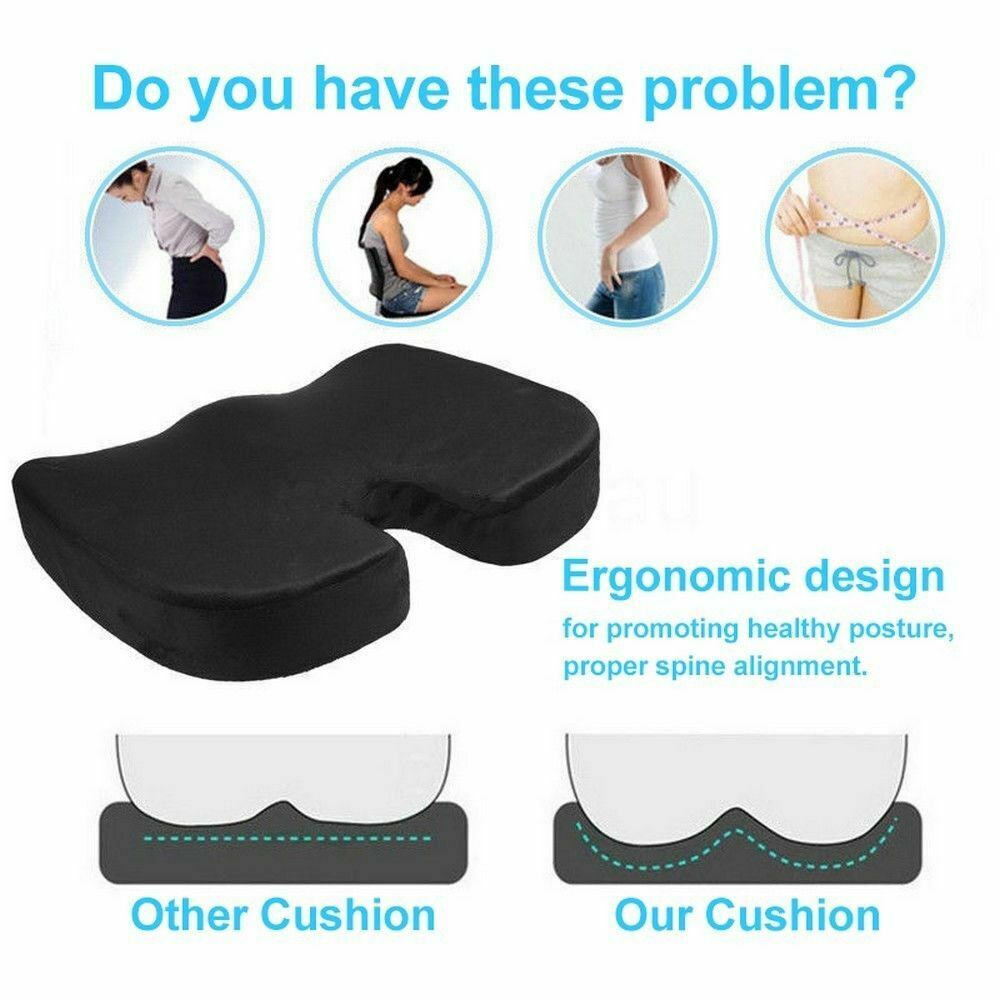 Coccyx Orthopedic Memory Foam Seat Cushion Car Office Seat Lumbar Pain Relief