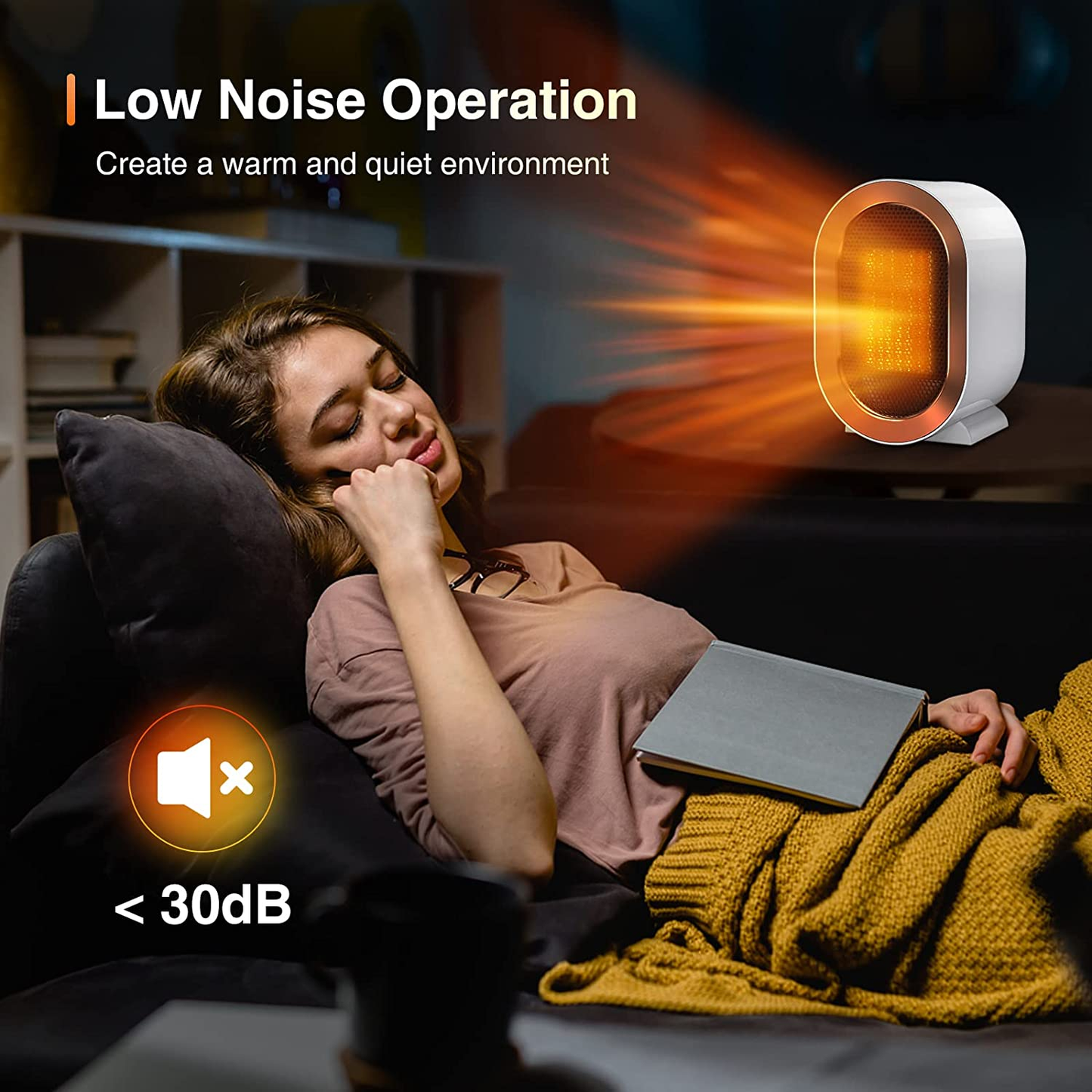 Portable Electric Space Heater with Thermostat for Indoor