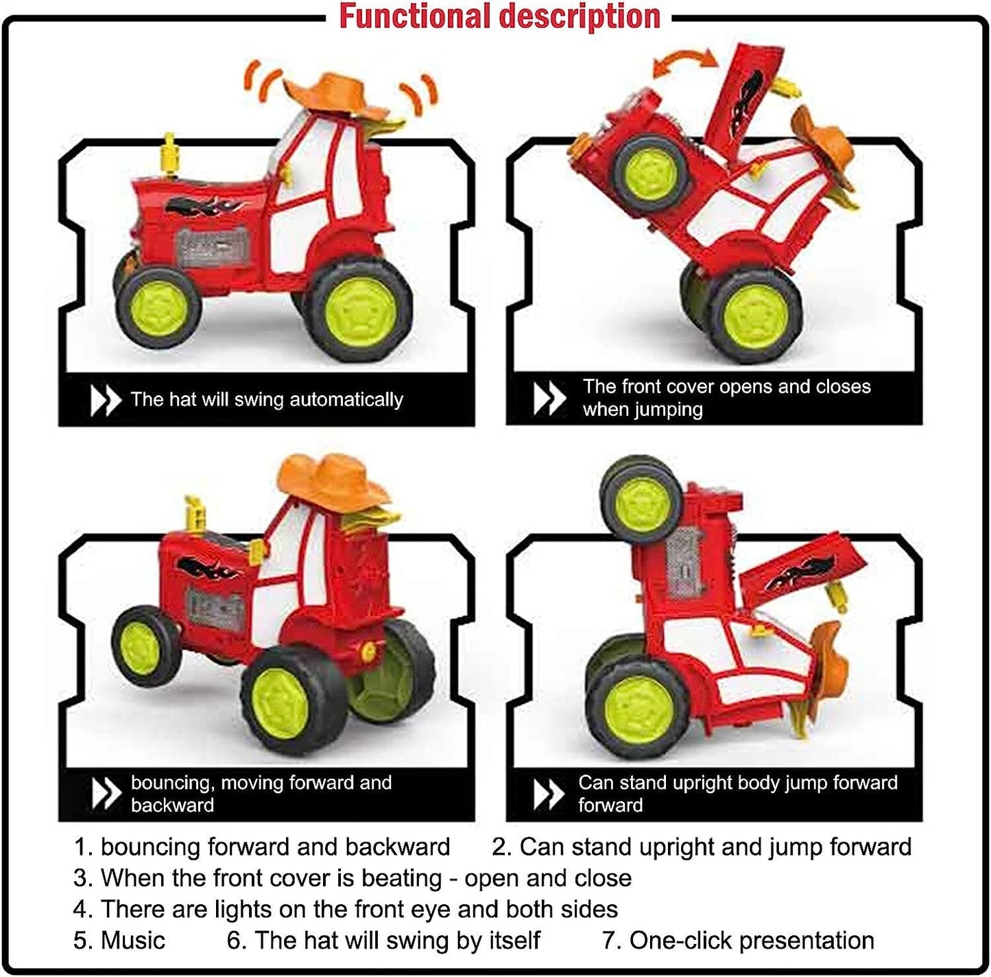 Crazy Jumping Car Remote Control RC Cars Stunt Toy 360° Rotating Rechargeable