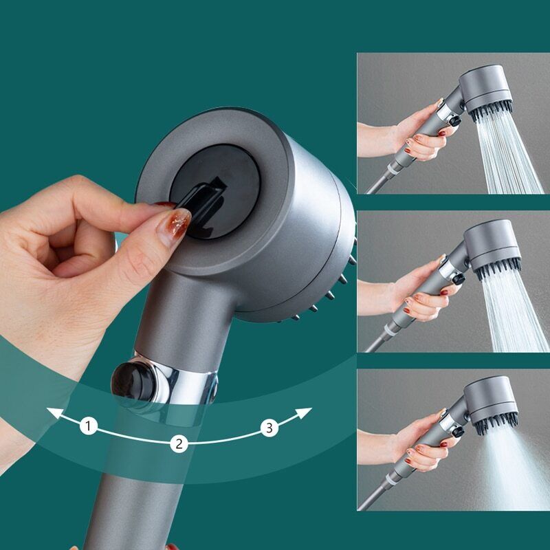 3 Modes Shower Head High Pressure Handheld Showerhead