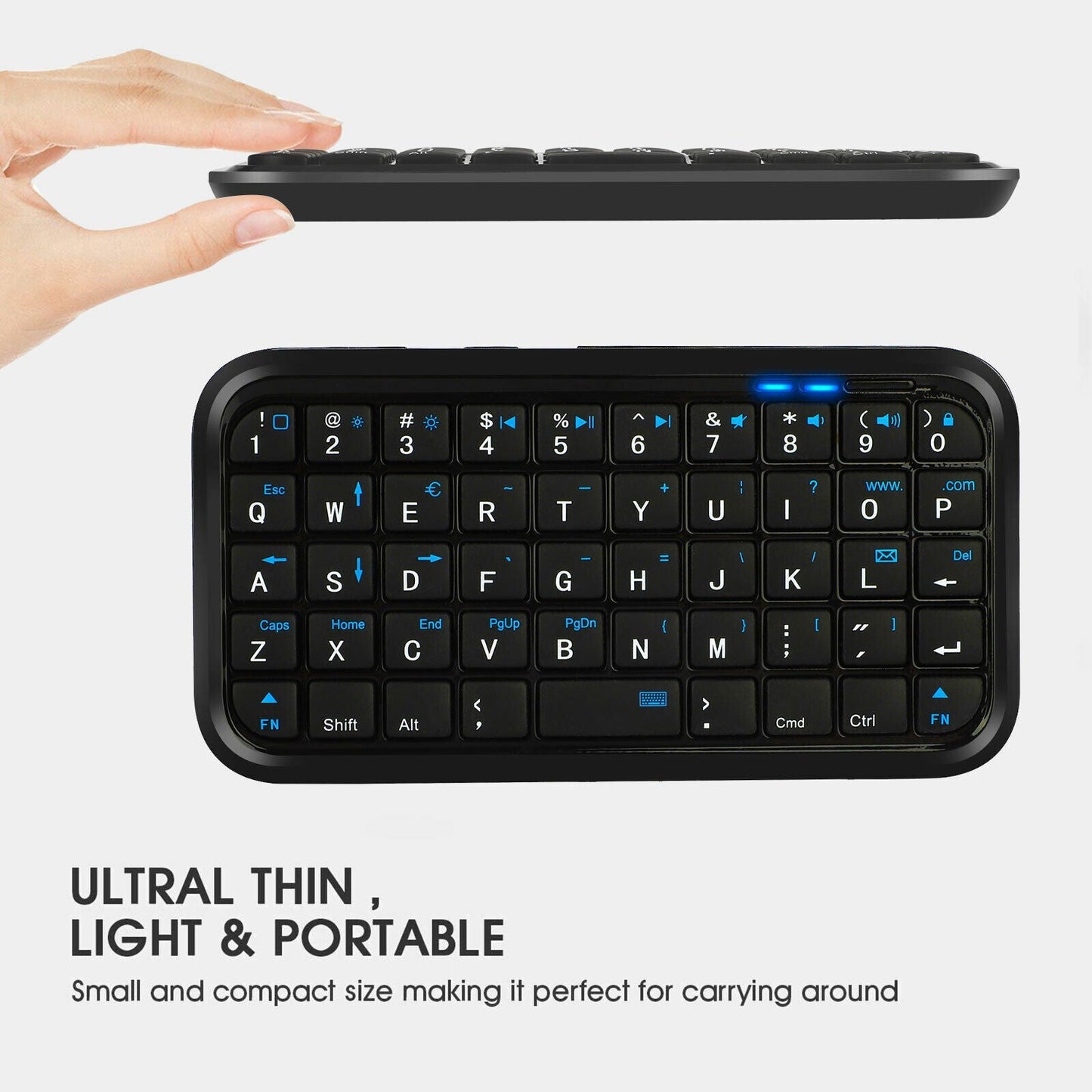 Mini Wireless Bluetooth 3.0 Keyboard LED Keypad USB Charging for PC TV Android XBOX