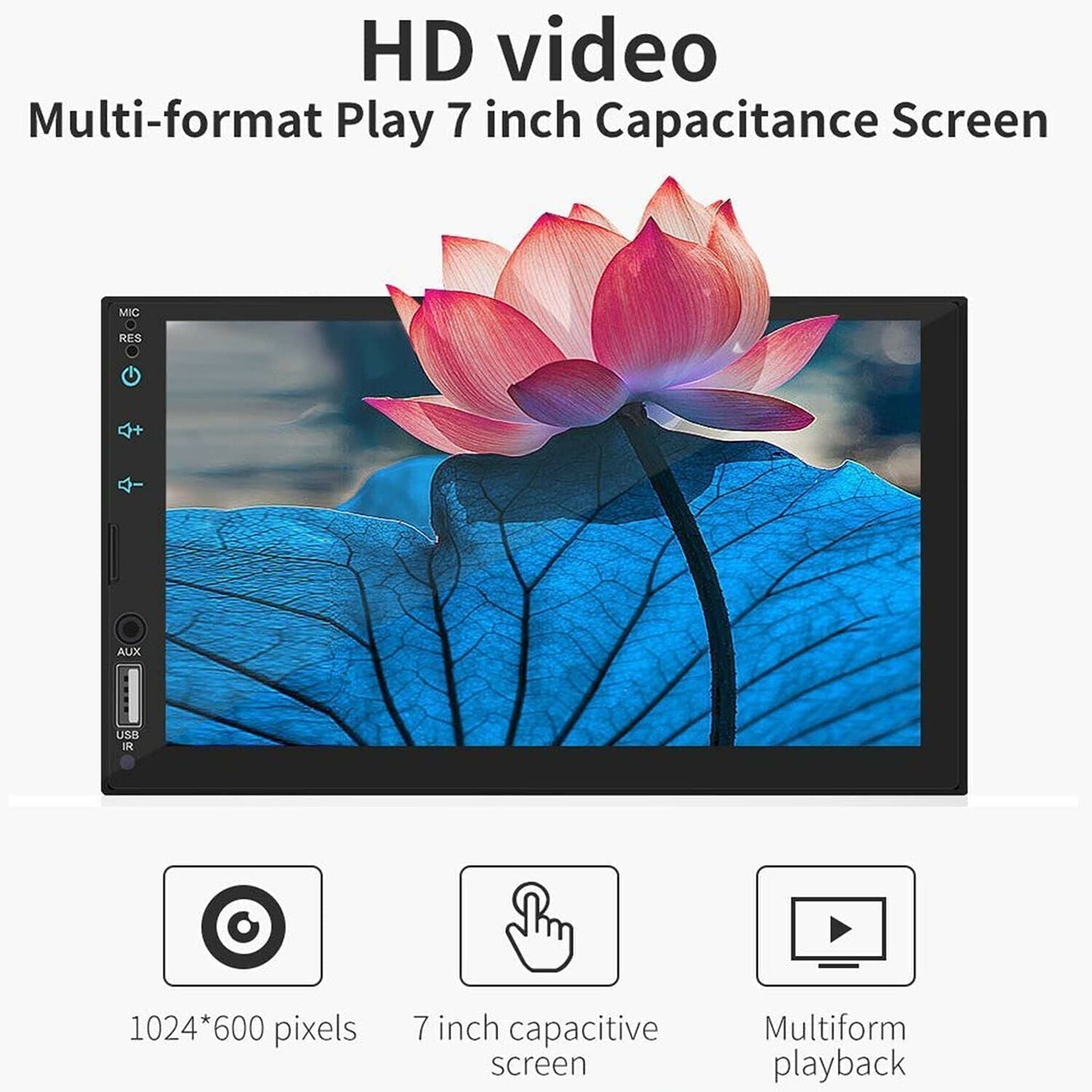 7 Inch Car Radio Apple Andriod Carplay BT Car Stereo Touch Screen Double 2Din+Camera