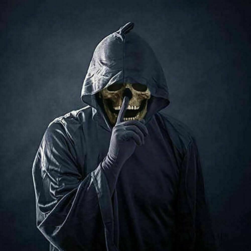 Halloween Skull Mask Full Head Helmet With Movable Jaw Horror Party Scary Mask