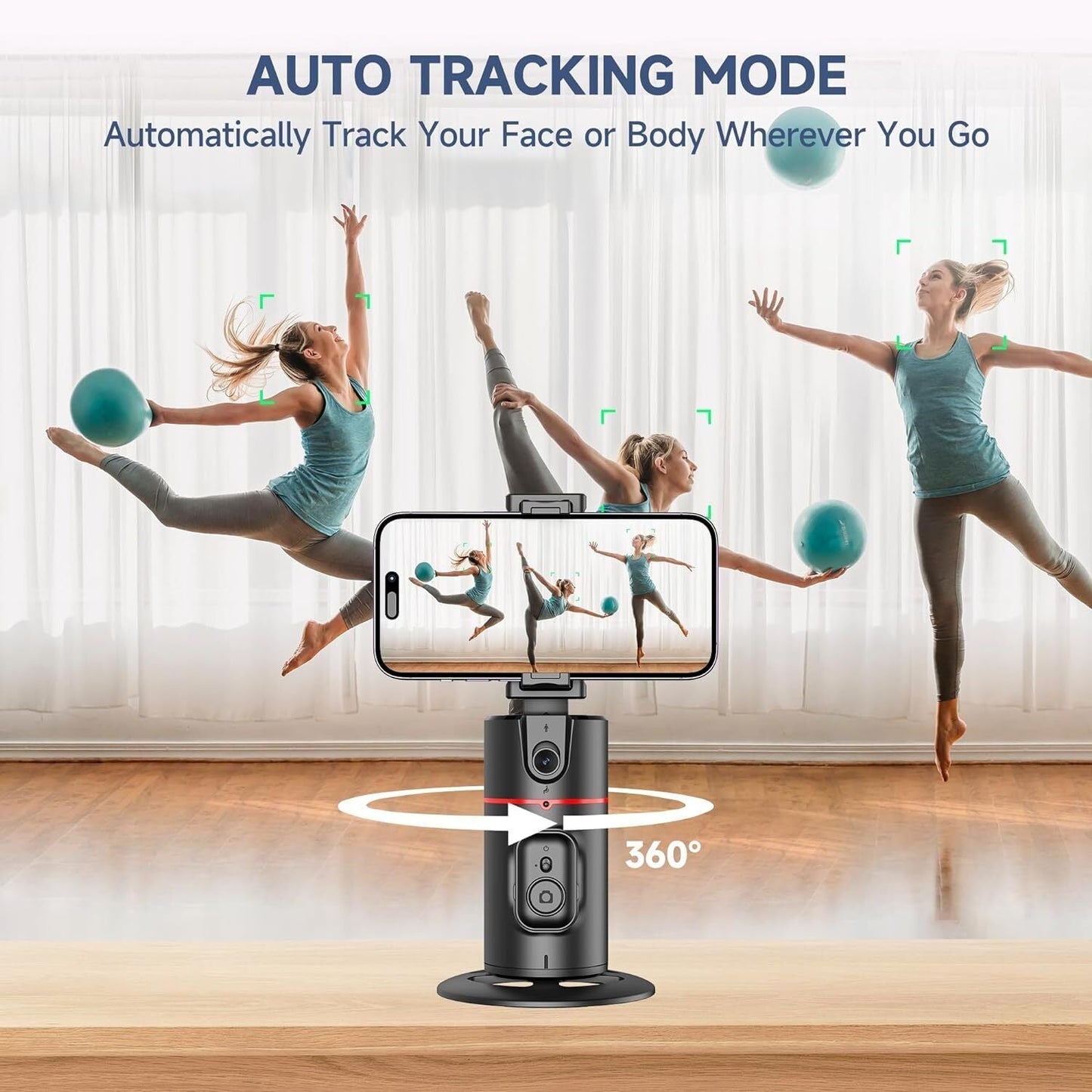360 Rotation Motion Tracking Mount For Vlogging,Ai Smart Gimbal Face Tracking Gimbal Stabilizer