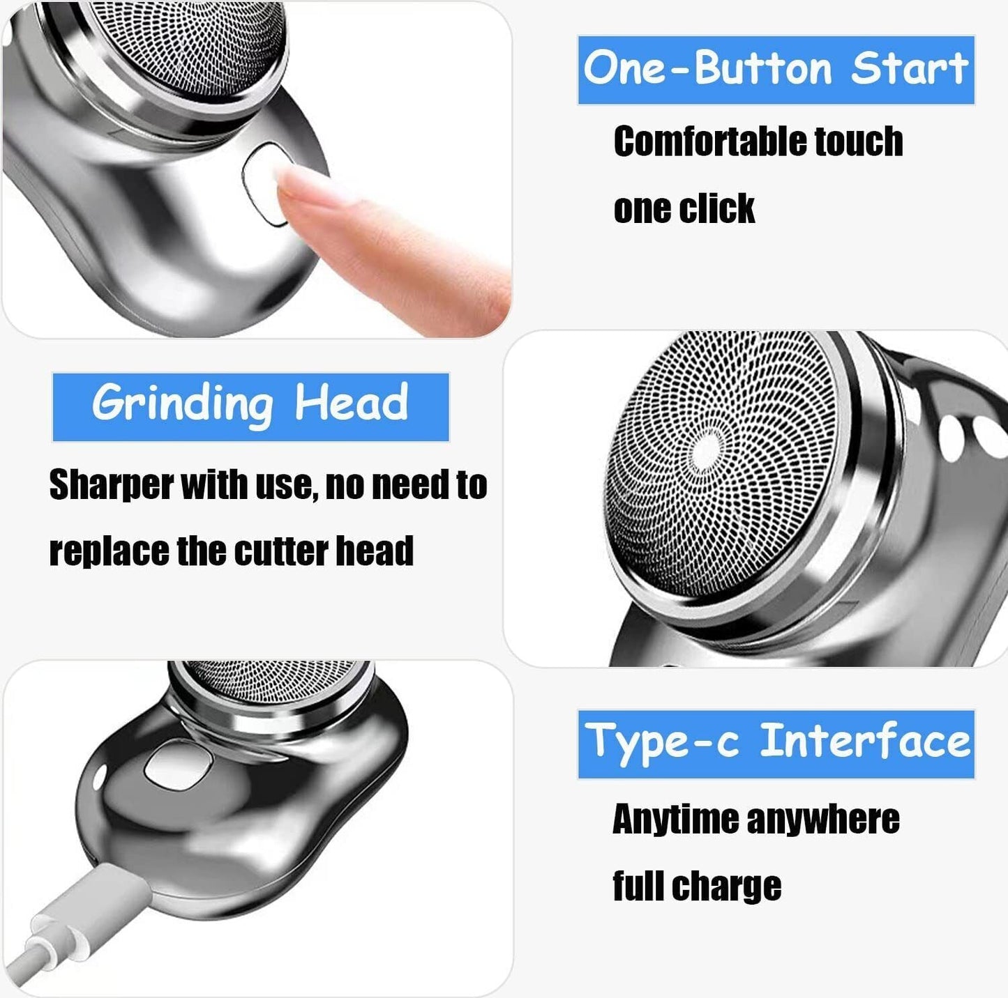 Portable Electric Shaver Beard Trimmer Shaving Blade For Men Razor